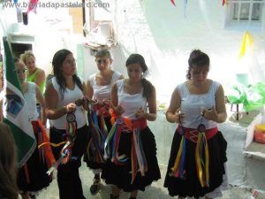 Bailando verdiales en la Peña La Palmera