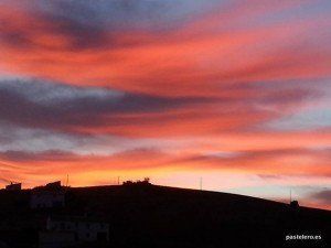 Sunset in the Barriada Pastelero of Malaga