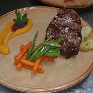 Entrecot con verduras