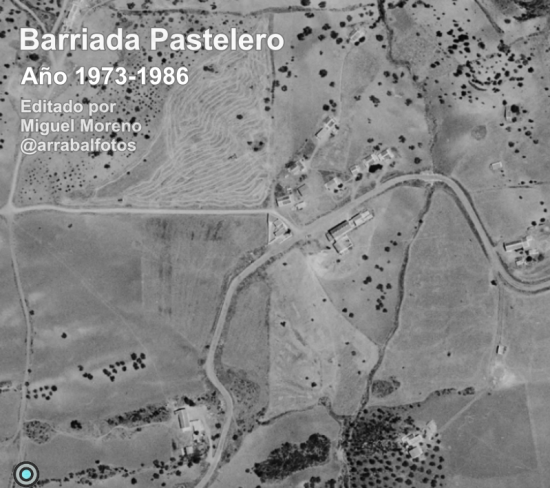 Vista aérea general de la barriada de Pastelero en julio de 1977